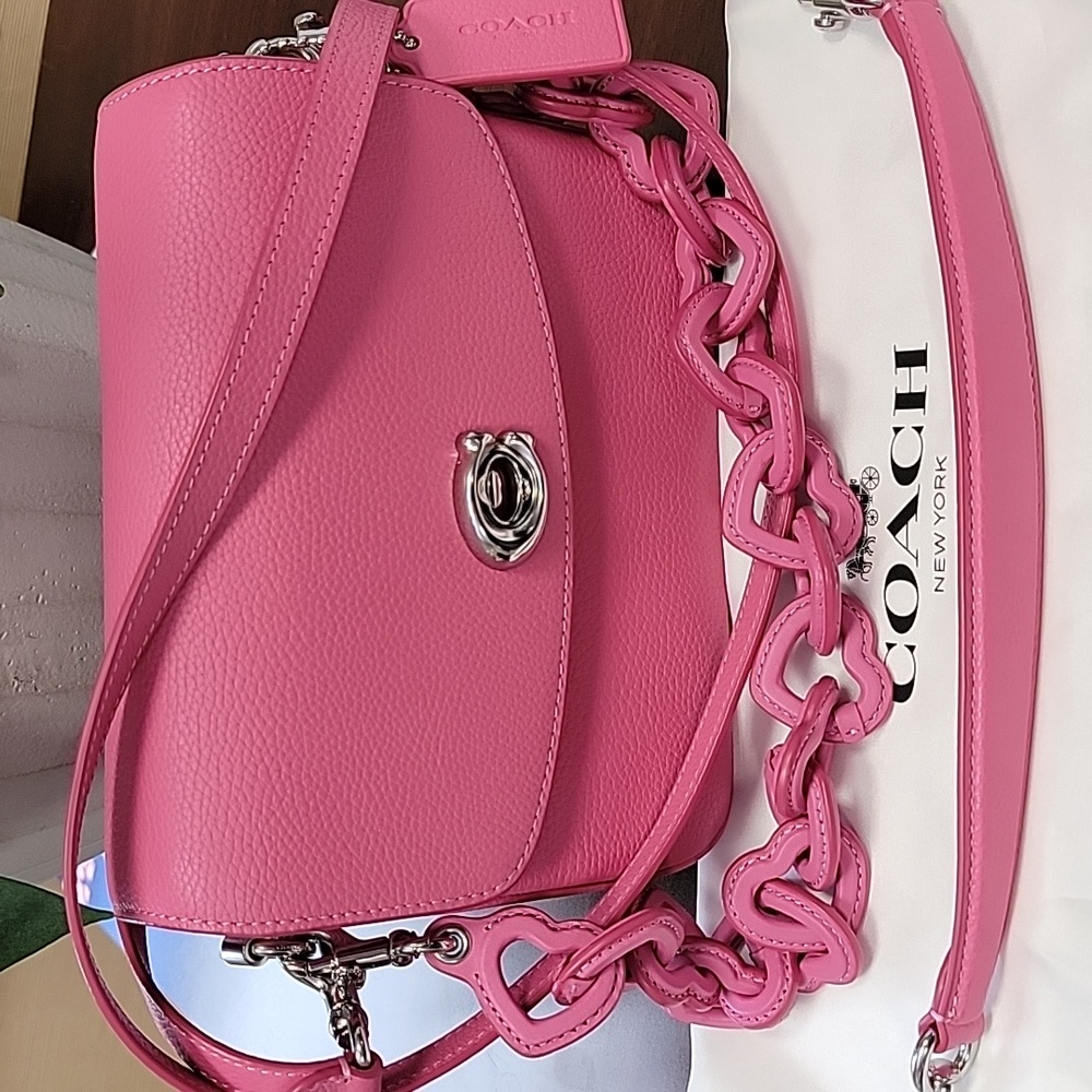 CUTE Pink Coach Cassie 19 With Heart Strap